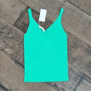 NWT MANGO WOMAN GREEN KNITTED TANK TOP SIZE M